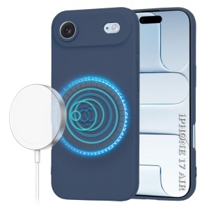 Husa pentru iPhone Air, SKYDDAR INNOVATION, din Silicon Catifelat, SoftFlex Magsafe, set cu sticker, Bleumarin - Img 6