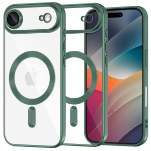 Husa pentru iPhone Air, SKYDDAR INNOVATION, Luxury Shield Magsafe, Protectie Antisoc, set cu sticker, Verde inchis