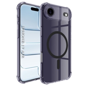 Husa pentru iPhone Air, SKYDDAR INNOVATION, Shockproof MagSafe din silicon, set cu sticker, Fumuriu