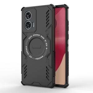 Husa pentru Motorola Edge 50 Fusion, SKYDDAR INOVATION, ArmorMag, Magsafe, set cu sticker, Negru