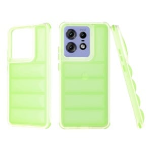 Husa pentru Motorola Edge 50 Pro, anti soc, margini ridicate, design modern, set cu sticker, wave shield, Verde