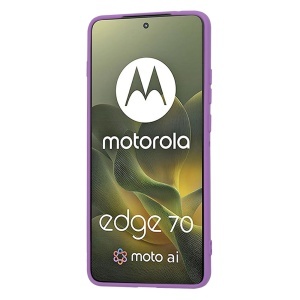 Husa pentru Motorola Edge 70, SKYDDAR INNOVATION, din Silicon Catifelat, SoftElegance, set cu sticker, Mov - Img 2