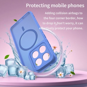 Husa pentru Motorola Edge 70, SKYDDAR INNOVATION, HaloFrost MagSafe II, Antisoc, set cu sticker, Albastru - Img 4