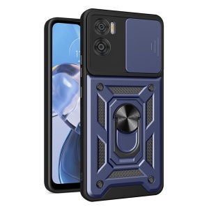 Husa pentru Motorola Moto E22 / Moto E22i, SKYDDAR INNOVATION, CamShield, Inel magnetic, set cu sticker, Albastru