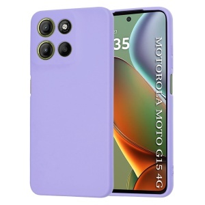 Husa pentru Motorola Moto G15 / Moto G15 Power, SKYDDAR INNOVATION, din Silicon Catifelat, SoftElegance, set cu sticker, Violet