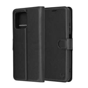 Husa pentru Motorola Moto G15 / Moto G15 Power, SKYDDAR INNOVATION, Leather Folio tip Carte, cu Portofel Interior, Finisaje Premium, set cu sticker, Negru - Img 7