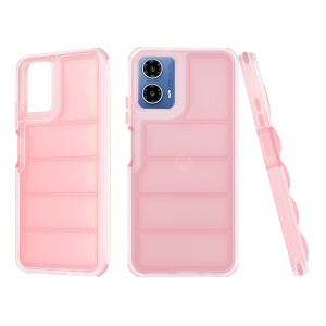 Husa pentru Motorola Moto G34 / Moto G45, anti soc, margini ridicate, design modern, set cu sticker, wave shield, Roz