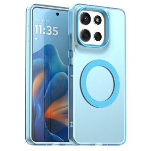 Husa pentru Motorola Moto G86, MagSafe, Antisoc, set cu sticker, CandyCase, Albastru