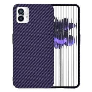 Husa pentru Nothing Phone (1), SKYDDAR INNOVATION, textura carbon, Carbonite FiberShell, set cu sticker, Mov,