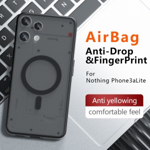 Husa pentru Nothing Phone (3a) Lite, SKYDDAR INNOVATION, PureFrost MagSafe, AntiSoc, set cu sticker, Negru frost - Img 4
