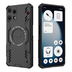 Husa pentru Nothing Phone (3a) Lite, SKYDDAR INOVATION, ArmorMag, Magsafe, set cu sticker, Negru - Img 2