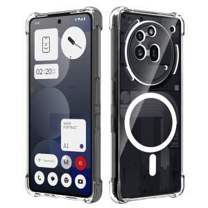 Husa pentru Nothing Phone (3a) Pro, SKYDDAR INNOVATION, Shockproof MagSafe, Transparenta, set cu sticker - Img 1