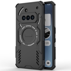 Husa pentru Nothing Phone (3a), SKYDDAR INOVATION, ArmorMag, Magsafe, set cu sticker, Negru