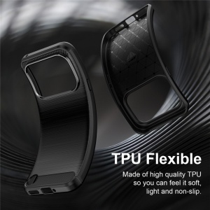 Husa pentru Nothing Phone (4a) Pro din Silicon Slim, cu textura Fibra Carbon, set cu sticker, Carbon Silicone, Negru - Img 3