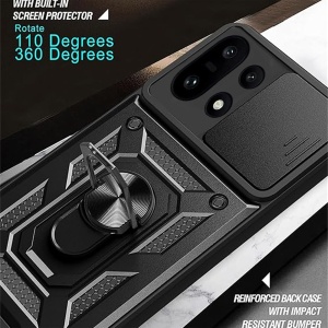 Husa pentru OnePlus 15, SKYDDAR INNOVATION, CamShield, Inel magnetic, set cu sticker, Negru - Img 2