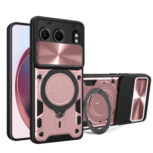 Husa pentru OnePlus Nord 4, cu inel magnetic si suport ajustabil, protectie completa camera, SKDR SafeCover - Roz auriu