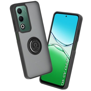 Husa pentru Oppo A5 4G, SKYDDAR INNOVATION, Glinth cu Inel Rotativ 360° Magnetic, set cu sticker, Negru
