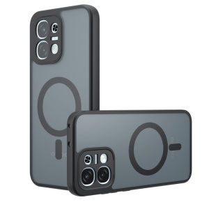 Husa pentru Oppo A6 Pro MagSafe, Antisoc, Finisaje Premium, PureFrost, set cu sticker, Negru frost
