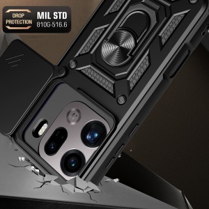 Husa pentru Oppo Find X9 Pro, SKYDDAR INNOVATION, CamShield, Inel magnetic, set cu sticker, Negru - Img 5