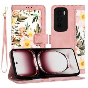 Husa pentru Oppo Reno12 Pro, SKYDDAR INNOVATION, Flipcraft din Piele Ecologică, Stand Integrat, Buzunare pentru Carduri, set cu sticker, Roz