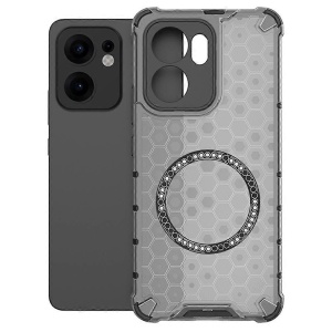Husa pentru Oppo Reno13 F 4G / Reno13 F 5G / Reno13 FS 5G, SKYDDAR INNOVATION, HoneyComb Shield MagSafe, Negru, set cu sticker - Img 2