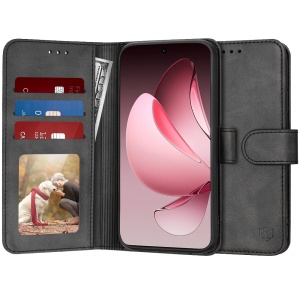 Husa pentru Oppo Reno13 Pro, SKYDDAR INNOVATION, Diary Book, tip carte cu Portofel Interior, Protectie la socuri, Negru, set cu sticker