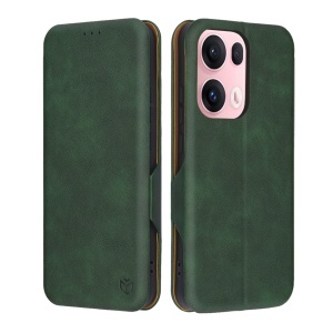 Husa pentru Oppo Reno13 Pro, SKYDDAR INNOVATION, Pocket Safe, tip carte din Piele Ecologica, Suport Carduri, Inchidere Magnetica, set cu sticker, Verde