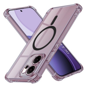 Husa pentru Oppo Reno14 F, SKYDDAR INNOVATION, Shockproof MagSafe din silicon, set cu sticker, Fumuriu