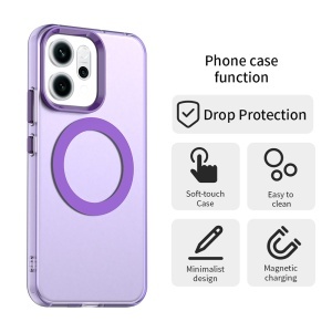 Husa pentru Oppo Reno14, MagSafe, Antisoc, set cu sticker, CandyCase, Mov - Img 3
