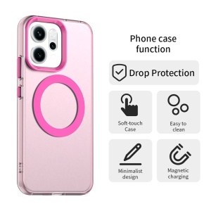 Husa pentru Oppo Reno14, MagSafe, Antisoc, set cu sticker, CandyCase, Roz - Img 3