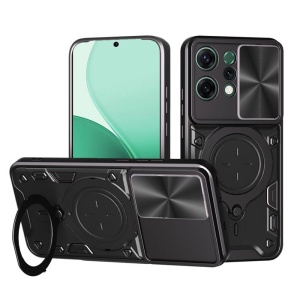 Husa pentru Oppo Reno14, SKYDDAR INNOVATION, CamGuard Pro, Inel Magnetic, Protectie Camera, set cu sticker, Negru