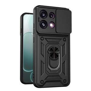 Husa pentru Oppo Reno16 F / Reno16 FS, protectie camere, Inel magnetic, set cu sticker, CamShield, Negru