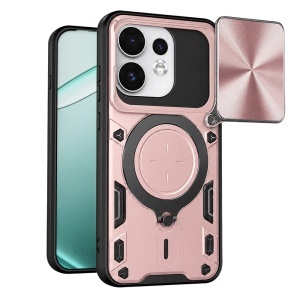Husa pentru Oppo Reno16 / Reno16 Pro, Inel Magnetic, Protectie Camera, set cu sticker, CamGuard Pro, Roz auriu