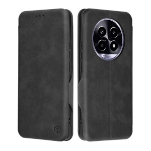 Husa pentru Realme 13 Pro / 13 Pro+, SKYDDAR INNOVATION, Safe Wallet tip carte din Piele Ecologica, Suport Carduri, Inchidere Magnetica, Negru, set cu sticker