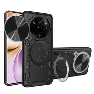 Husa pentru Realme 14 Pro, SKYDDAR INNOVATION, SafeCover cu Inel Magnetic, Protectie Camera, set cu sticker, Negru