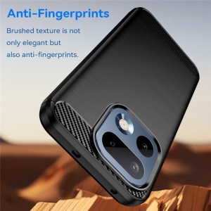 Husa pentru Realme 16 Pro, , din Silicon Slim, cu textura Fibra Carbon, Skyddar Carbon Silicone, set cu sticker, Negru - Img 4