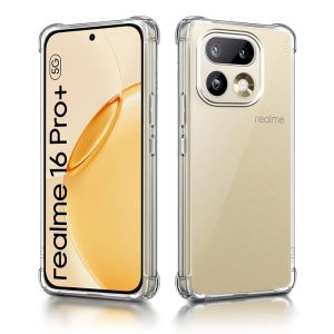 Husa pentru Realme 16 Pro+, SKYDDAR INNOVATION, Shockproof Clear Silicone, Silicon Slim, set cu sticker, Transparenta - Img 1