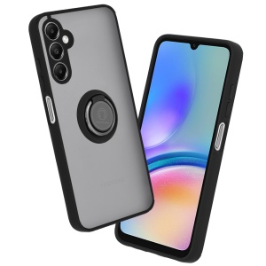 Husa pentru Samsung Galaxy A05s, SKYDDAR INNOVATION, Glinth cu Inel Rotativ 360° Magnetic, Negru, set cu sticker