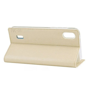 Husa pentru Samsung Galaxy A10 tip carte, Skyddar Smart Magnet - Auriu - Img 2