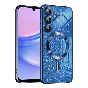 Husa pentru Samsung Galaxy A15 4G / Galaxy A15 5G, SKYDDAR INNOVATION, Luxury Glitter Magsafe, Antisoc, Fundal Detasabil 2-in-1, Margini Ridicate, set cu sticker, Albastru