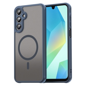 Husa pentru Samsung Galaxy A16 4G / Galaxy A16 5G, SKYDDAR INNOVATION, HaloFrost MagSafe II, Antisoc, set cu sticker, Bleumarin