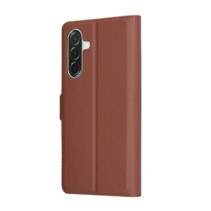 Husa pentru Samsung Galaxy A26 5G, SKYDDAR INNOVATION, Leather Wallet, tip Carte, cu Portofel Interior, Finisaje Premium, Maro, set cu sticker - Img 8