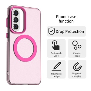 Husa pentru Samsung Galaxy A37 5G, MagSafe, Antisoc, set cu sticker, CandyCase, Roz - Img 2