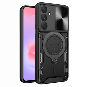 Husa pentru Samsung Galaxy A37 5G, SKYDDAR INNOVATION, CamGuard Pro, Inel Magnetic, Protectie Camera, set cu sticker, Negru
