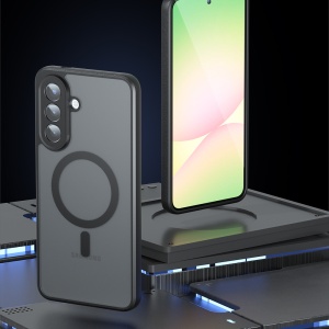 Husa pentru Samsung Galaxy A37 5G, SKYDDAR INNOVATION, PureFrost MagSafe, AntiSoc, set cu sticker, Negru frost - Img 2