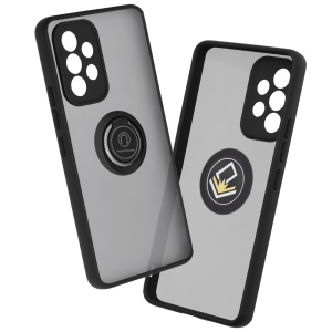 Husa pentru Samsung Galaxy A52 5G / Galaxy A52 4G / Galaxy A52s 5G, SKYDDAR INNOVATION, Glinth cu Inel Rotativ 360° Magnetic, Negru, set cu sticker - Img 12