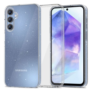 Husa pentru Samsung Galaxy A55 5G din Silicon TPU cu Sclipici, Design Elegant si Ultra Subtire, SKDR Shine - Transparenta
