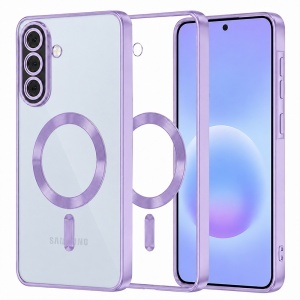 Husa pentru Samsung Galaxy A57 5G cu protectie camera, Antisoc, MagSafe, set cu sticker, Luxury Shield Magsafe, Mov