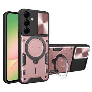 Husa pentru Samsung Galaxy A57 5G, SKYDDAR INNOVATION, CamGuard Pro, Inel Magnetic, Protectie Camera, set cu sticker, Roz auriu