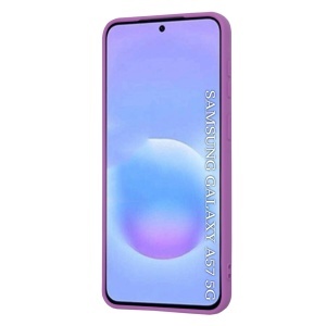 Husa pentru Samsung Galaxy A57 5G, SKYDDAR INNOVATION, din Silicon Catifelat, SoftElegance, set cu sticker, Mov - Img 4